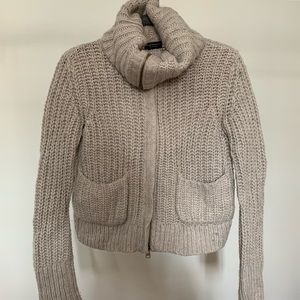 Italian wool - crop sweater with zipper
